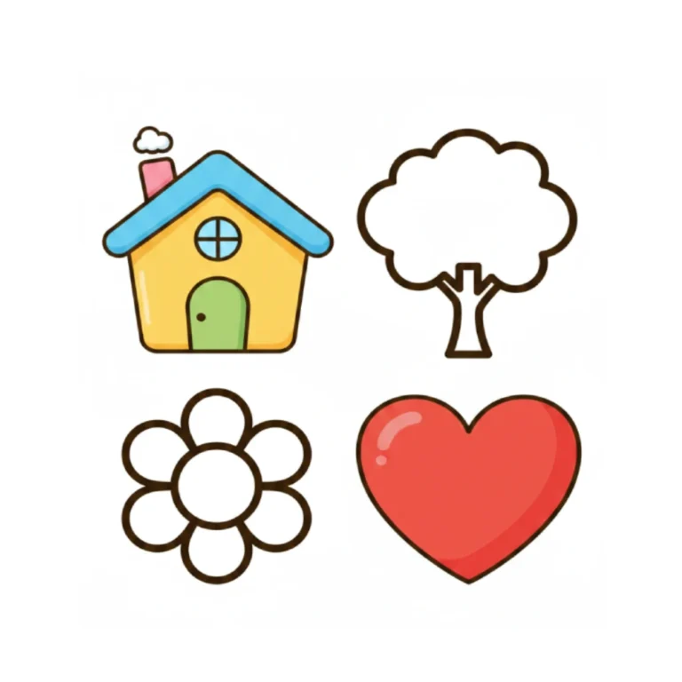 My Little World Coloring Worksheet for Kids Ages 2–3
