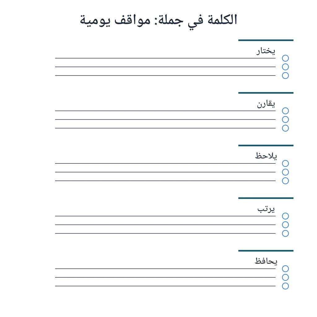 الكلمة في جملة: مواقف يومية