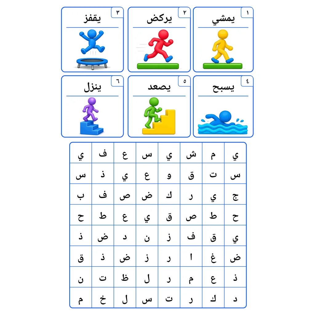 ابحث عن أفعال الحركة