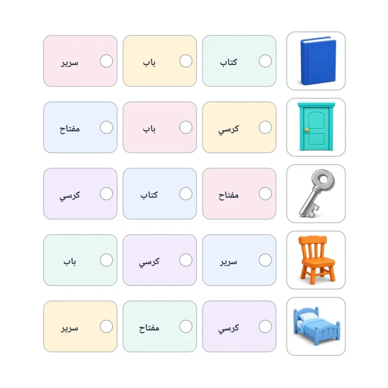 اختر الكلمة الصحيحة: أشياء مألوفة