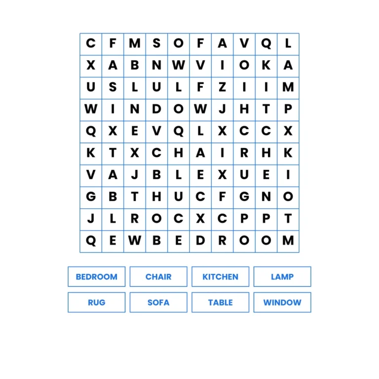 Around the Home Word Search