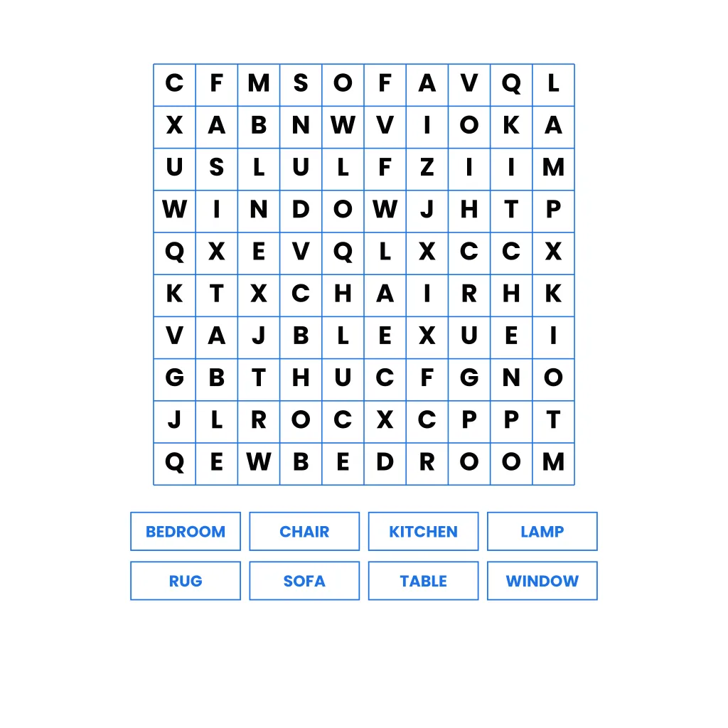 Around the Home Word Search
