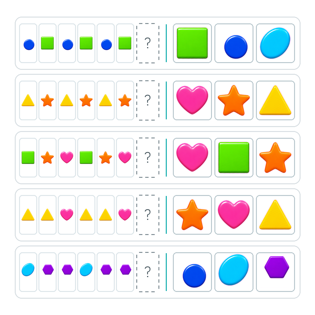 Complete the Pattern – Bright Shape Pairs