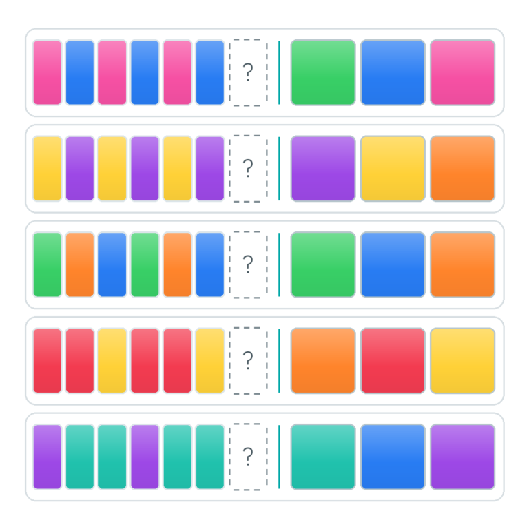 Complete the Pattern – Color Repeat Practice