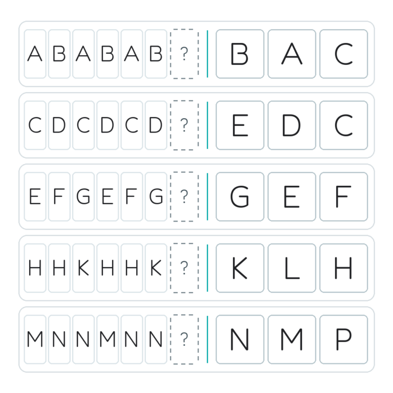 Complete the Pattern – Letter Pairs