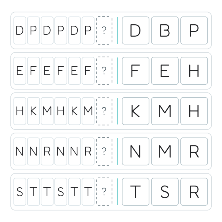Complete the Pattern – Letter Pattern Challenge