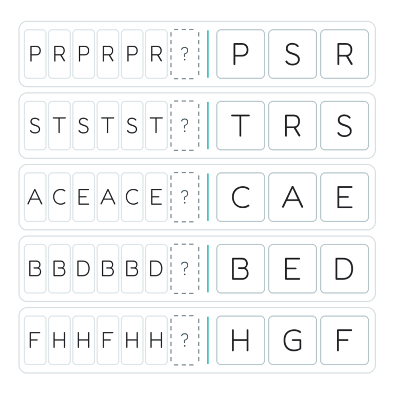 Complete the Pattern – Letter Sequences