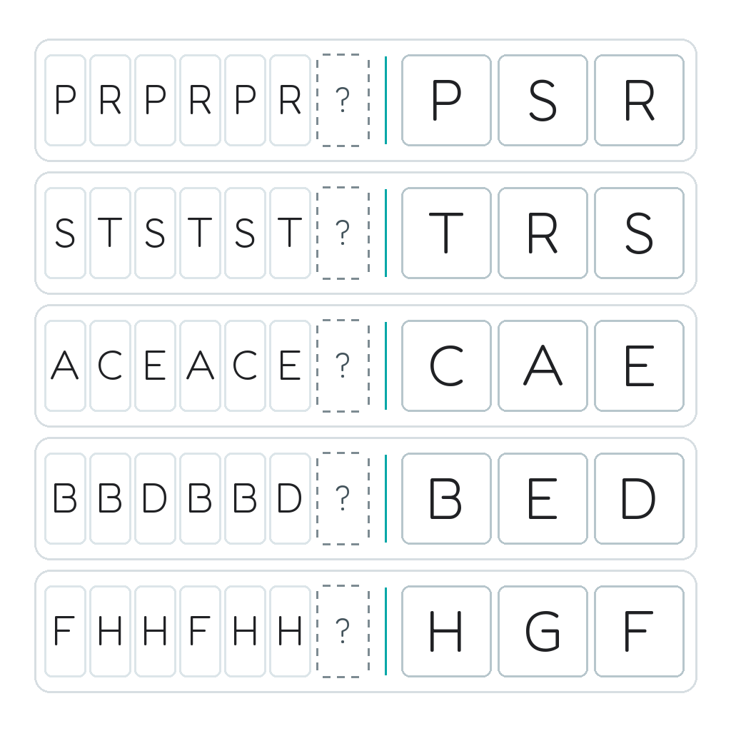 Complete the Pattern – Letter Sequences
