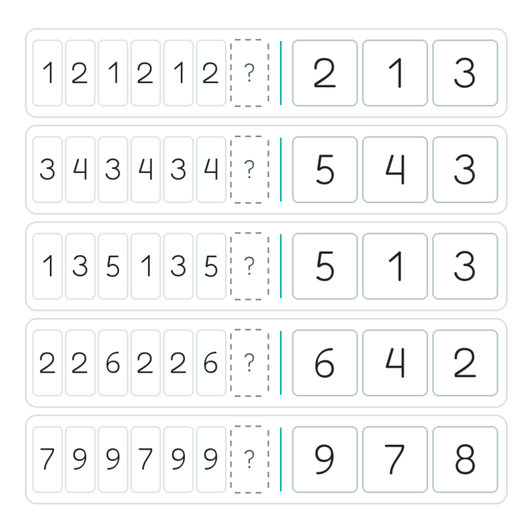 Complete the Pattern – Number Pairs