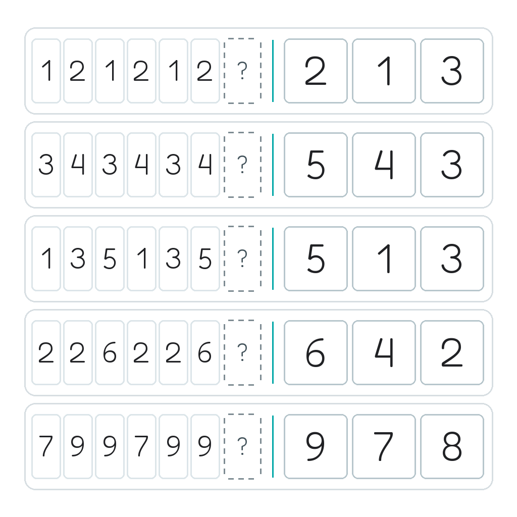 Complete the Pattern – Number Pairs