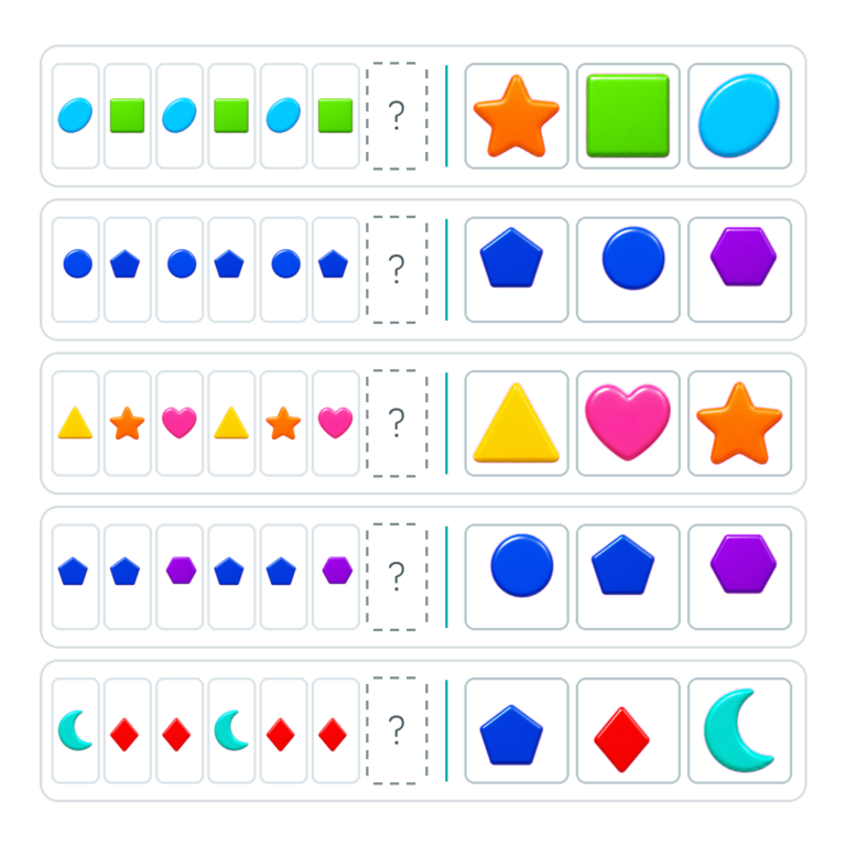 Complete the Pattern – Shape Repeat Practice