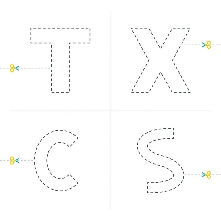 Cutting Paths: Capital Letters