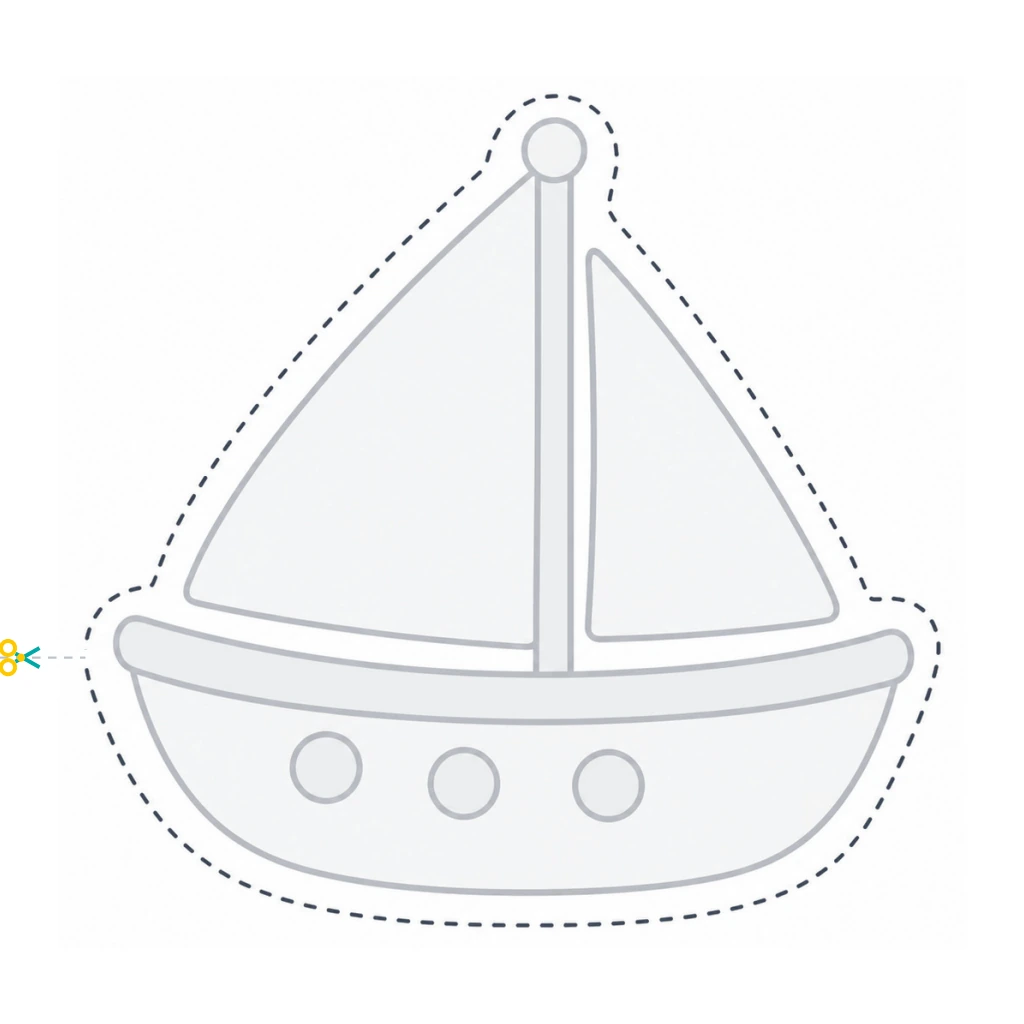Cutting Paths: Sailboat