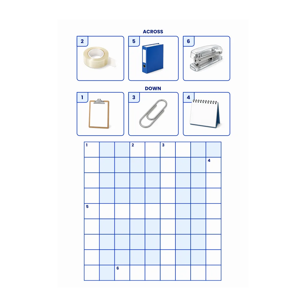 Desk Objects Crossword