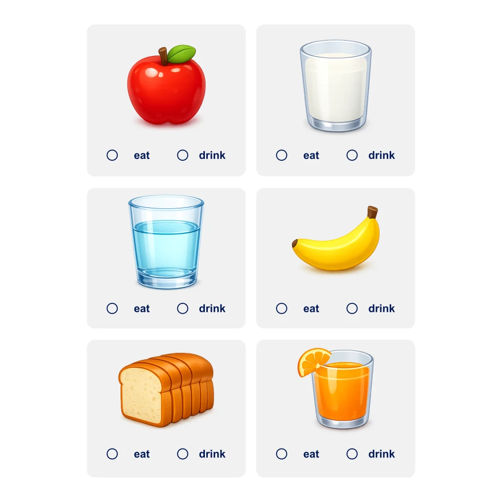 اختر Eat أو Drink