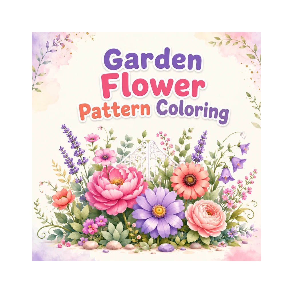 Garden Flower Pattern Coloring