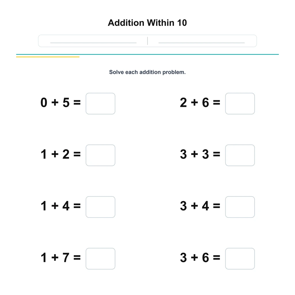 Addition Within 10