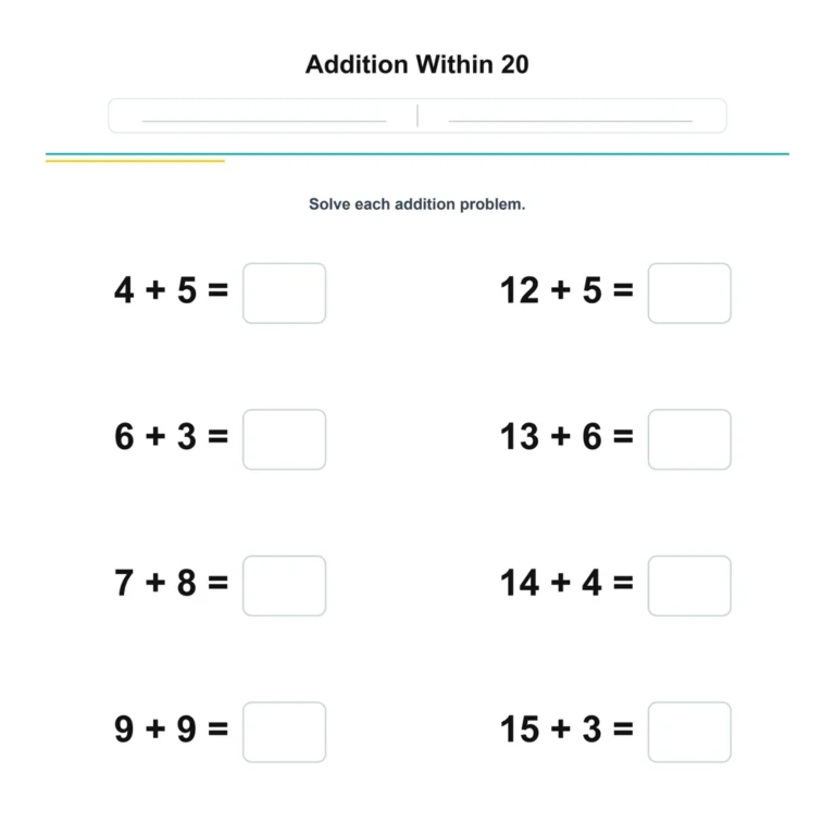Addition Within 20
