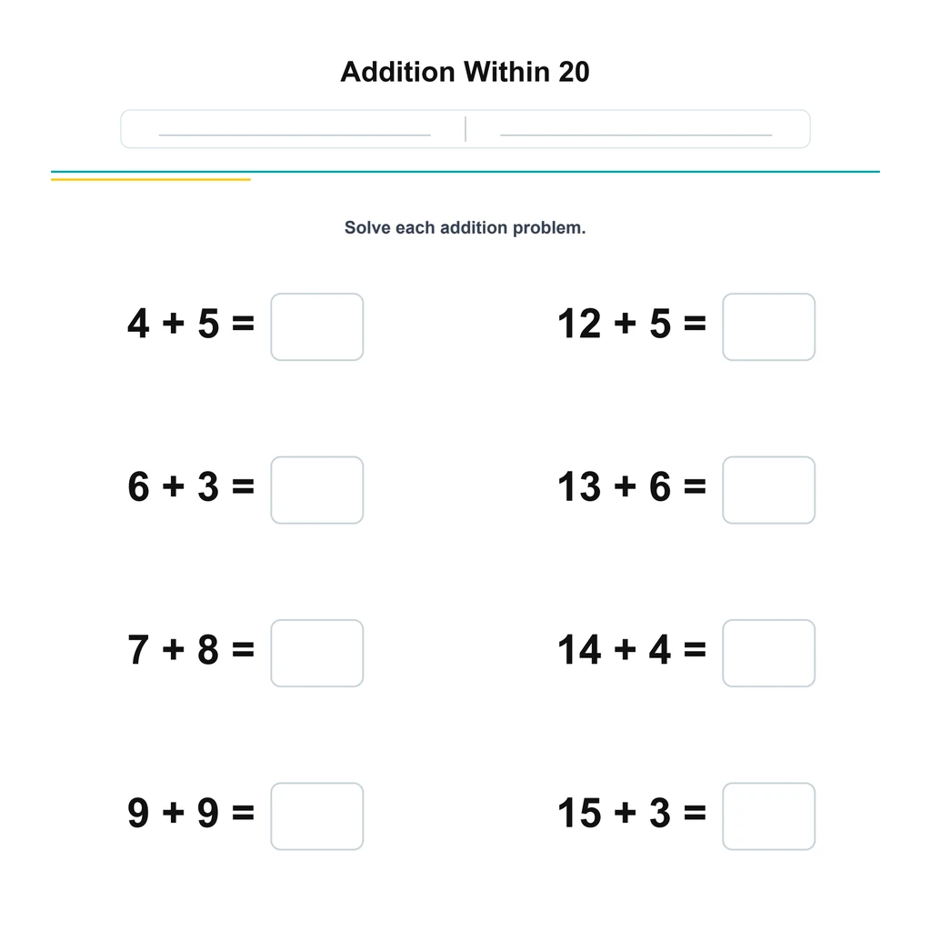 Addition Within 20