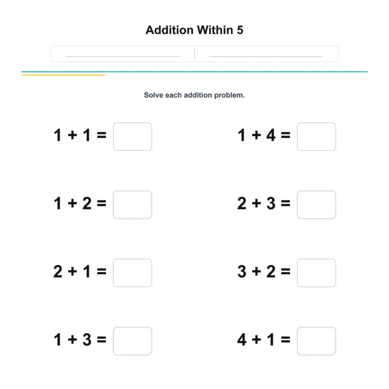 Addition Within 5