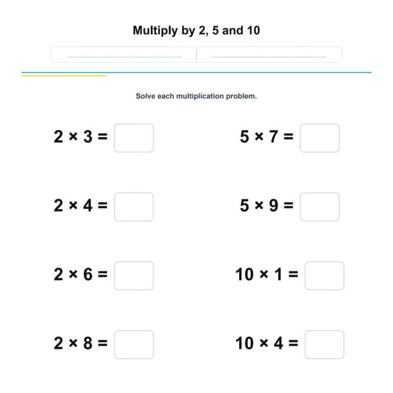 Multiply by 2, 5 and 10