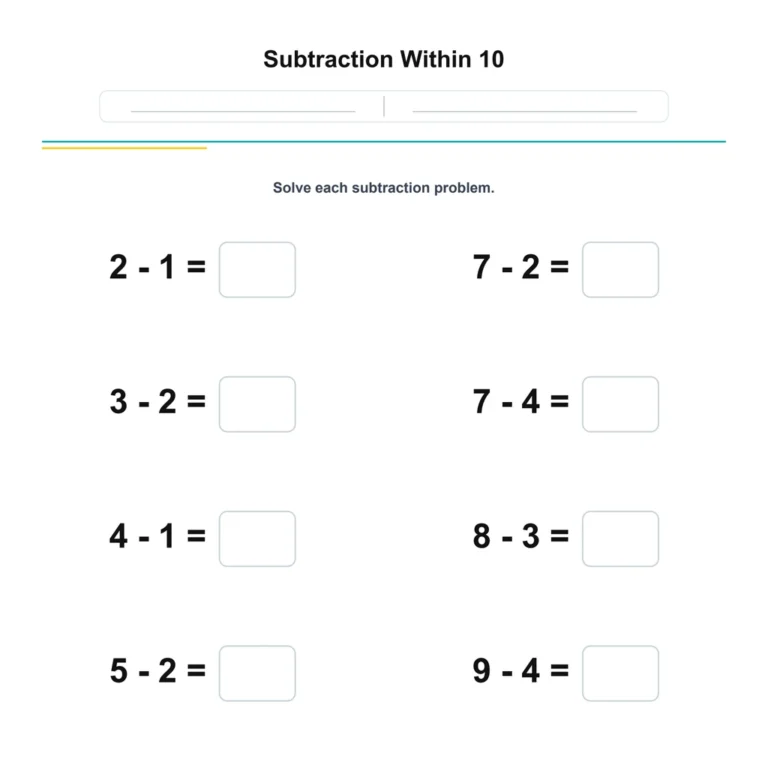 Subtraction Within 10