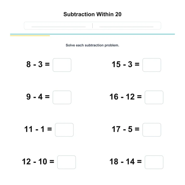 Subtraction Within 20