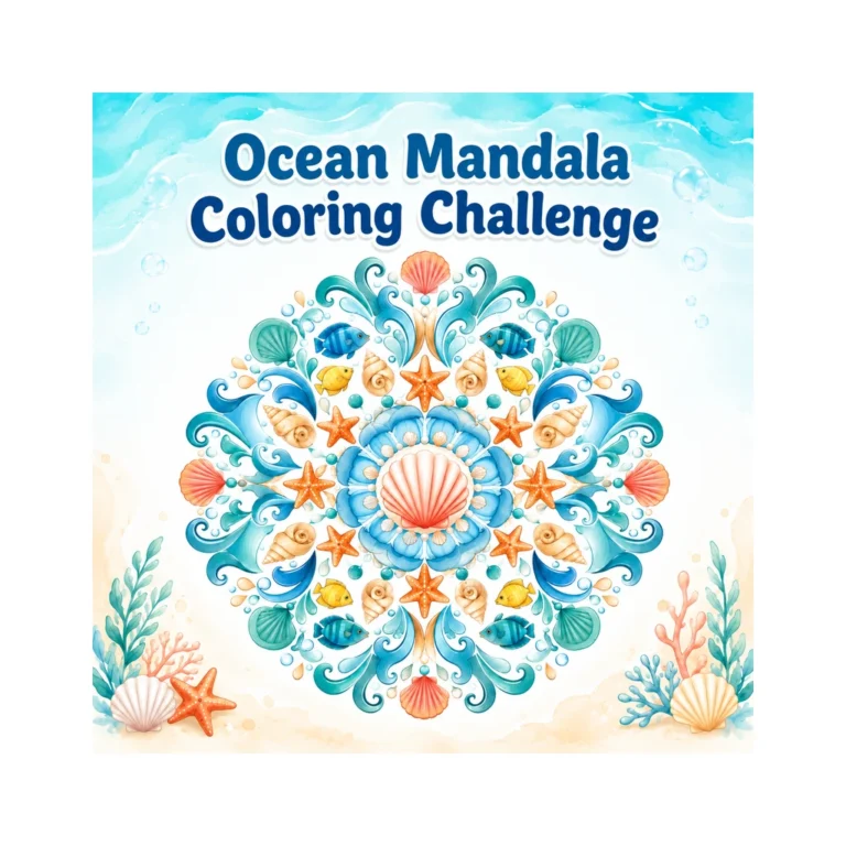 Ocean Mandala Coloring Challenge