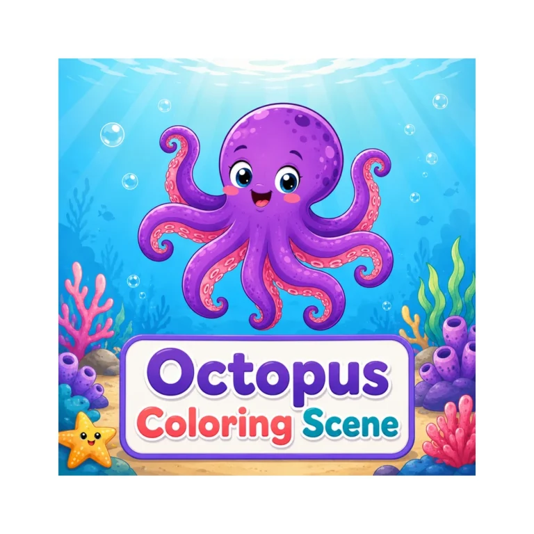 Octopus Coloring Scene
