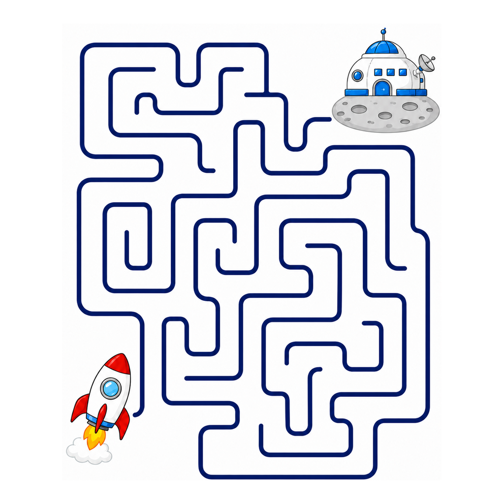 Rocket to the Moon Base Maze