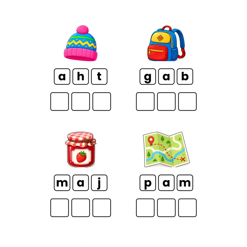 Short A CVC Word Builder