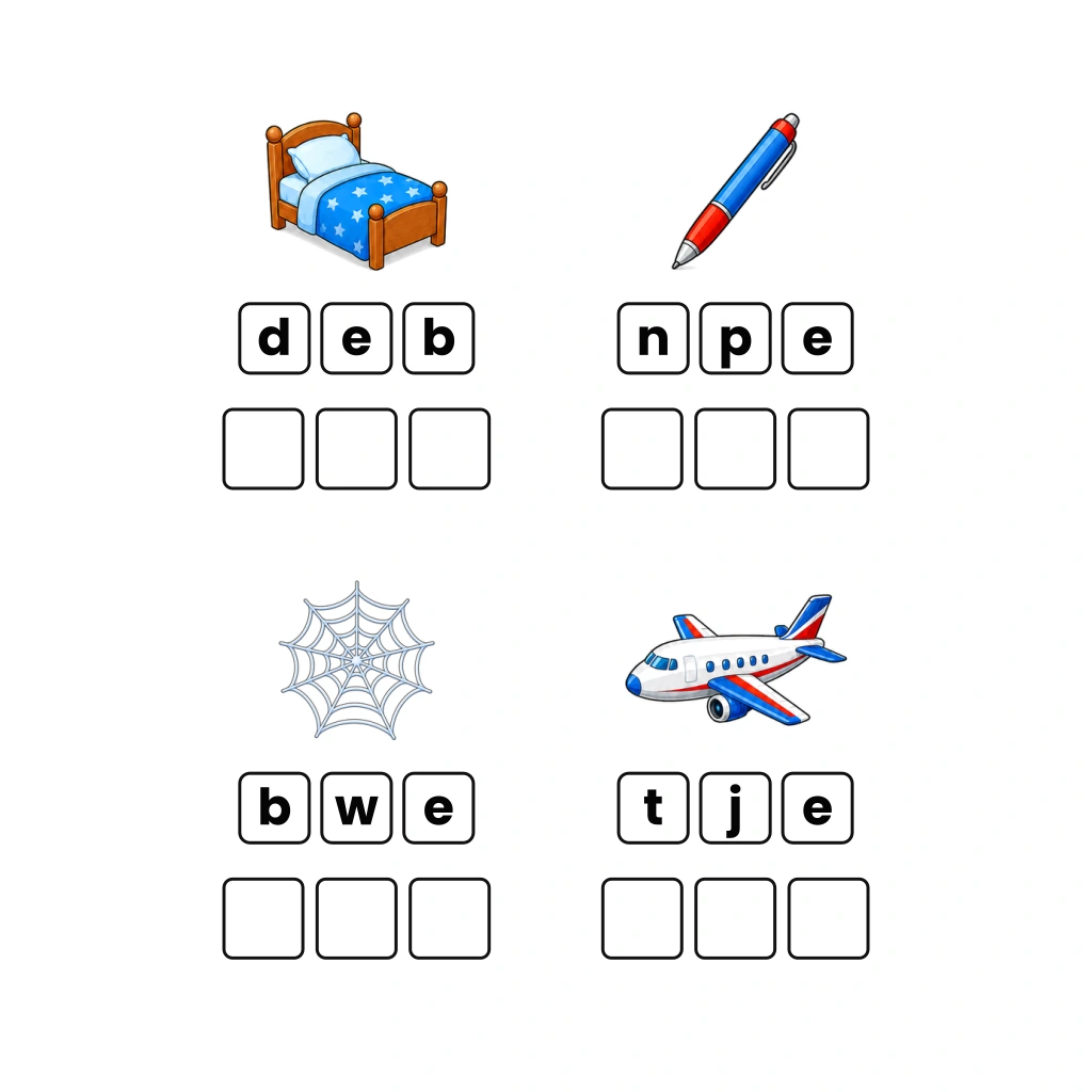 Short E CVC Word Builder