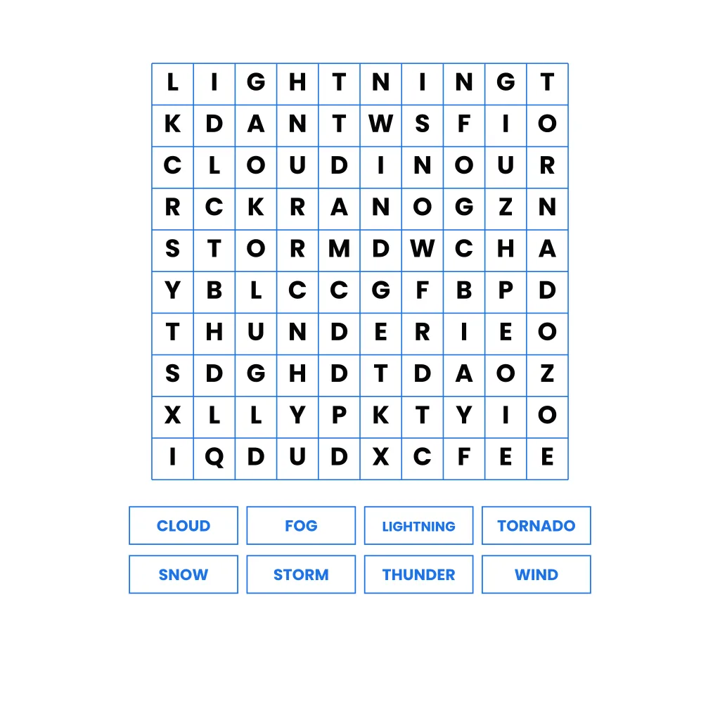 Weather Words Search